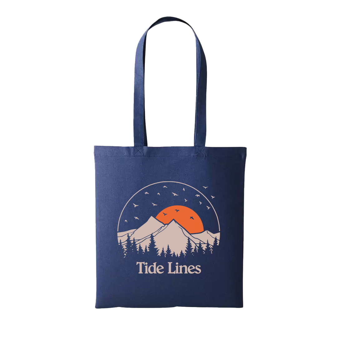 Navy Flock Tote Bag