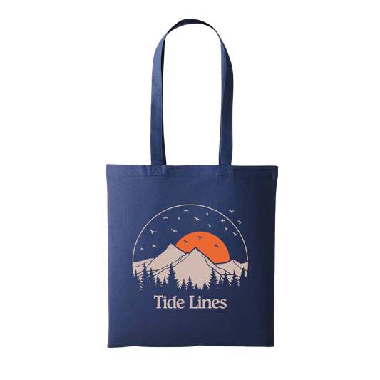 Navy Flock Tote Bag